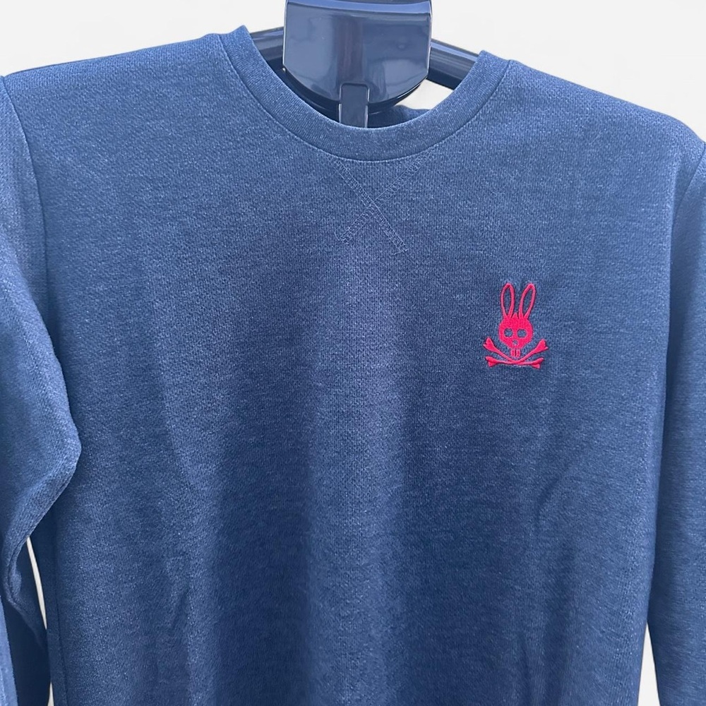 Psycho Bunny Blue Heather Long Sleeve with Red Logo Size 6 Womens